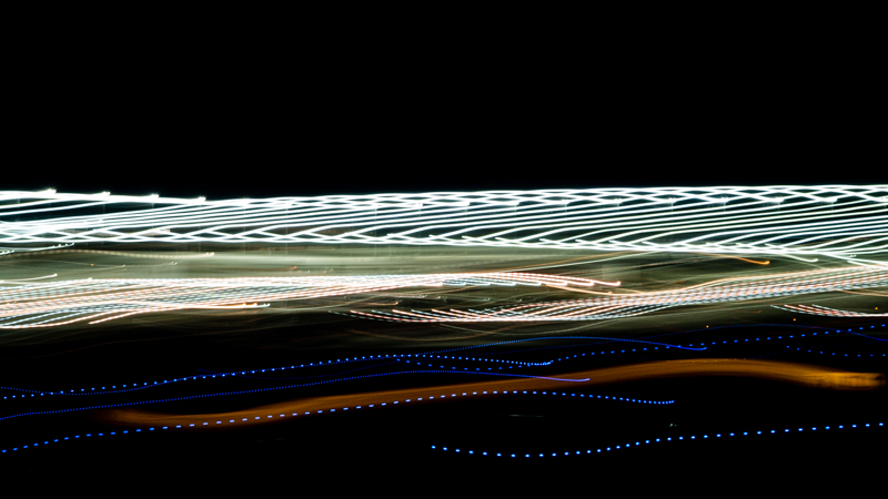 Patterned light and movement captured in a still photograph